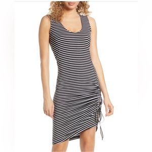 BB Dakota Steve Madden NWT size small black and white stripe dress with cinching